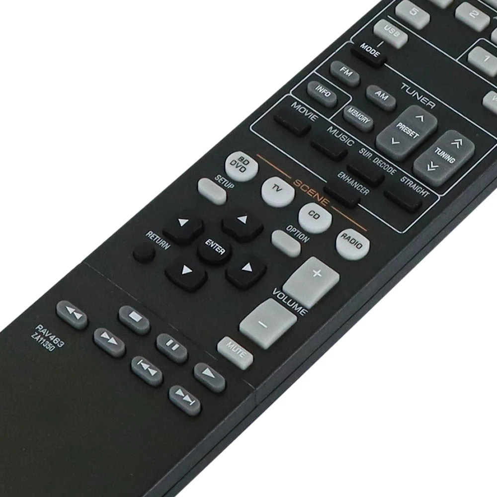 RAV463 ZA11350 Replace Remote Control for Yamaha AV Receiver RX-V375BL HTR-3066 RX-V377 RAV521 RAV522 RAV463