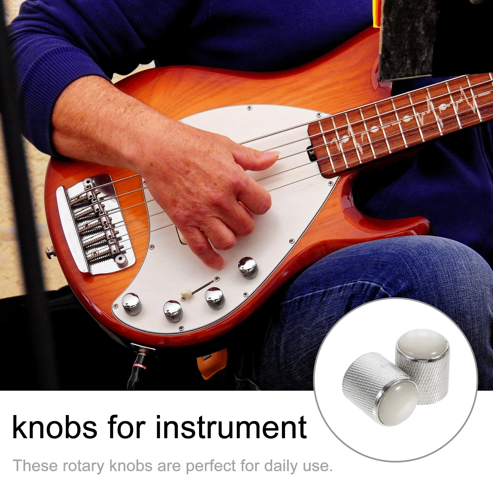 

1 set 1 Set Electric Guitar Rotary Knobs Silver Tone Control Knobs For Instrument Accessories Alloy Material Includes Hex Wrench