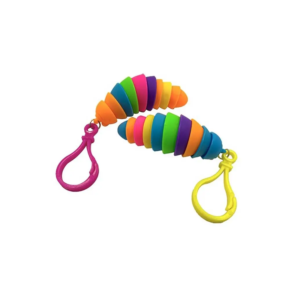 Anti-Anxiety Relieve Stress Squeeze Sensory Toys Mini Finger Slug pendant Relieve Stress Keyring Snail Caterpillar Key Chain