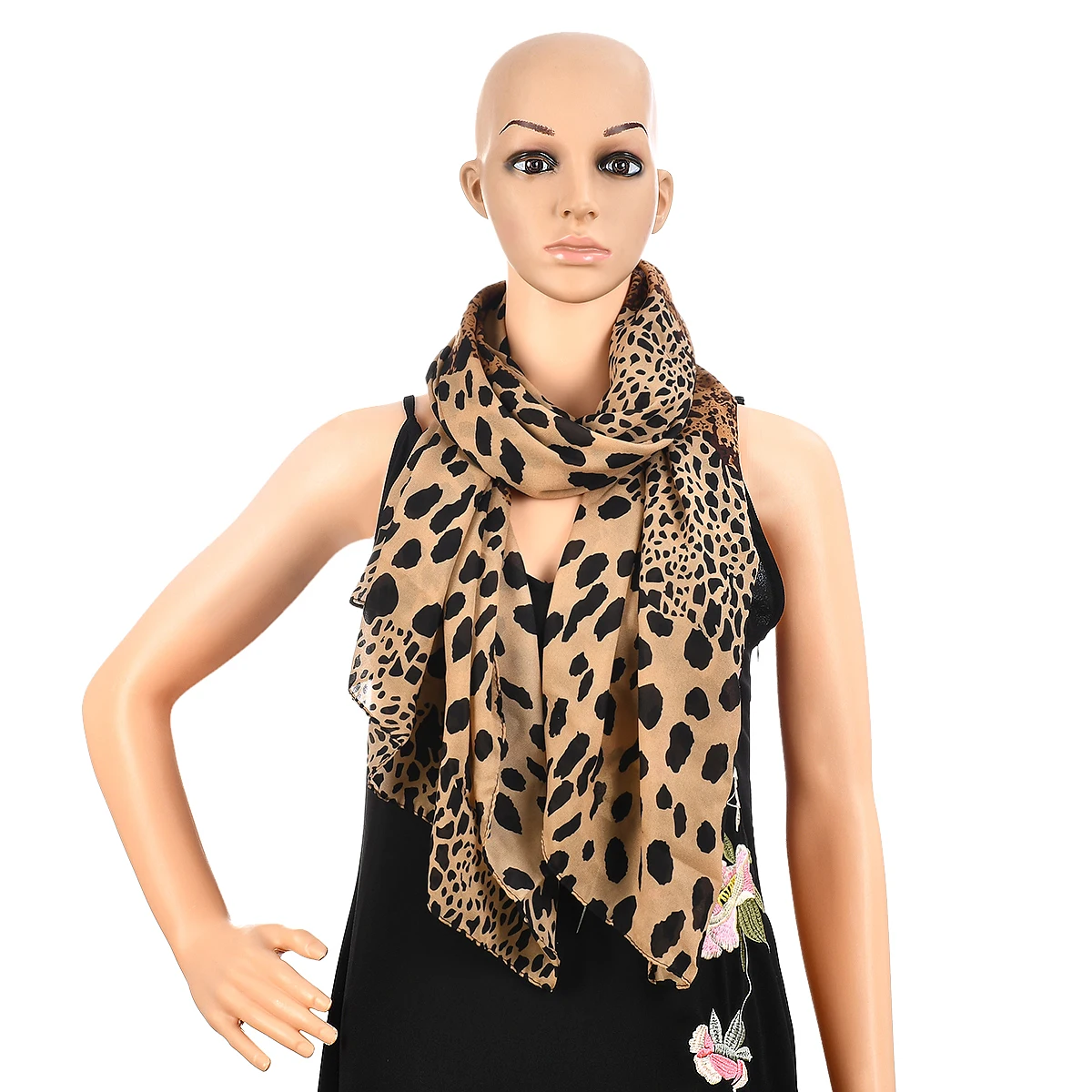 

Noble Leopard Print Scarf Fashion Women Long Soft Wrap Lady Shawl Silk Chiffon Scarves Leopard Print Shawl Lady Soft Scarf 2023