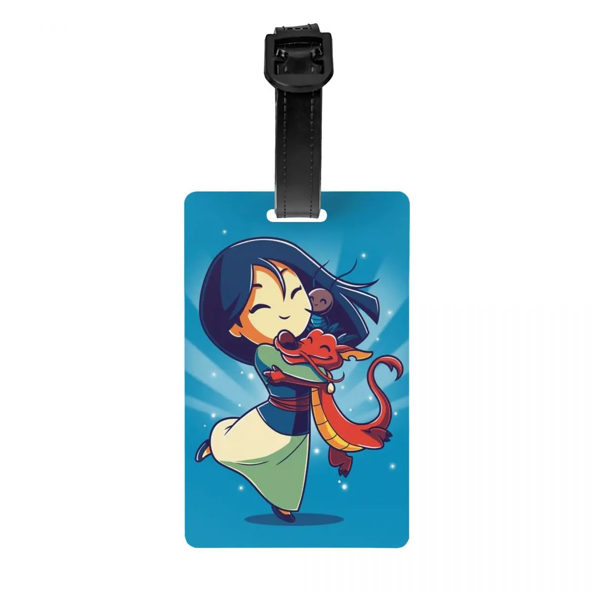 

Изготовленная на заказ багажная бирка принцессы Мулан и Мушу с именной карточкой, конфиденциальная обложка, идентификационная этикетка для дорожной сумки, чемодана