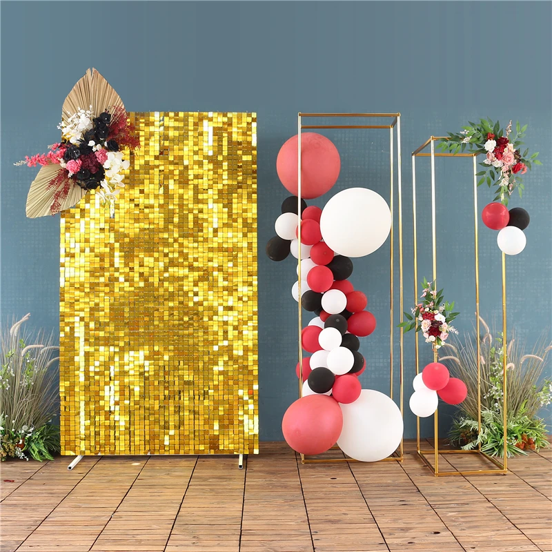 

JAROWN Wedding Decoration DIY Background Wall Golden Square Panel Glitter Sequins Birthday Party Wedding Decor Shimmer Wall