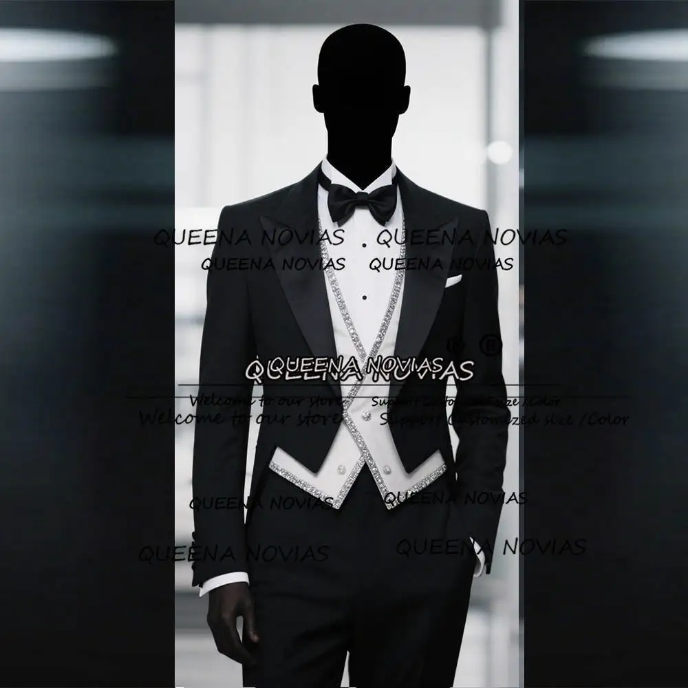 Diamanti di lusso In Rilievo Abiti Da Uomo 3 Pezzi Set Partito Blazer Abiti Abbigliamento Personalizzato Sposo Smoking Da Sposa traje hombre 2025