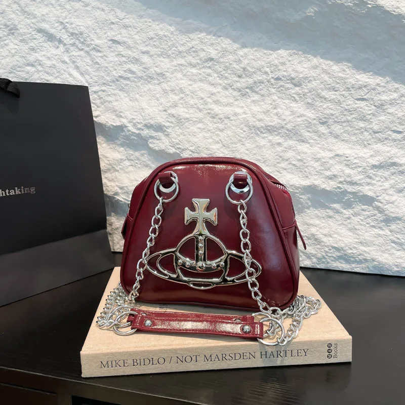 2025 Borsa da bowling unica, borsa sottobraccio alla moda per donna, borsa versatile a tracolla e con manico superiore, elegante e chic