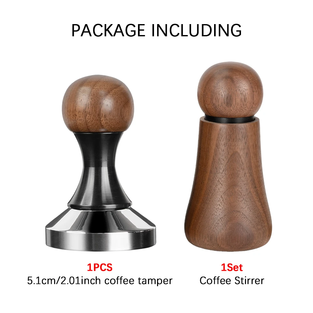 

1 set of espresso tamper and espresso mixer coffee tamper espresso dispensing tool stainless steel corrugated base
