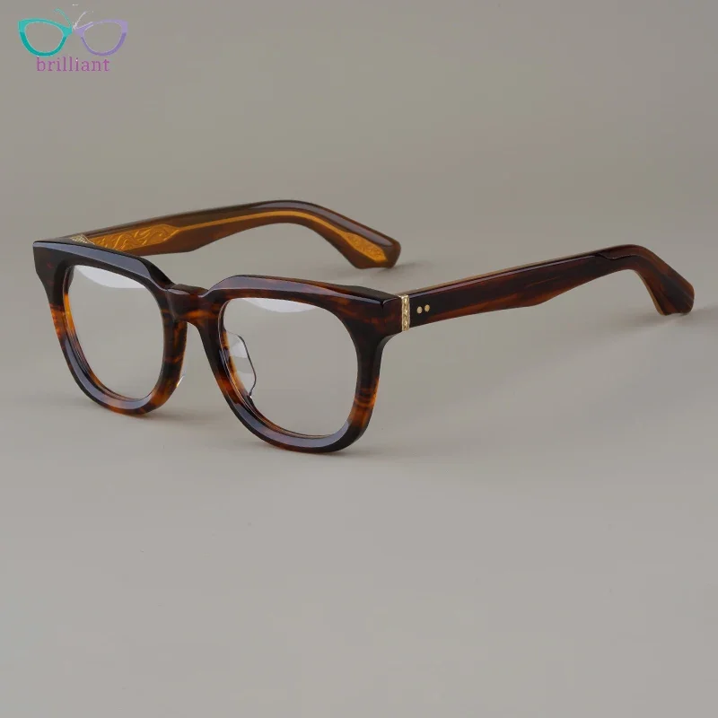 2024 Vintage Eyeglass Frame High-quality Thick Acetate Square Large-sized Optical Men Women Handmade Myopia Prescription Glasses