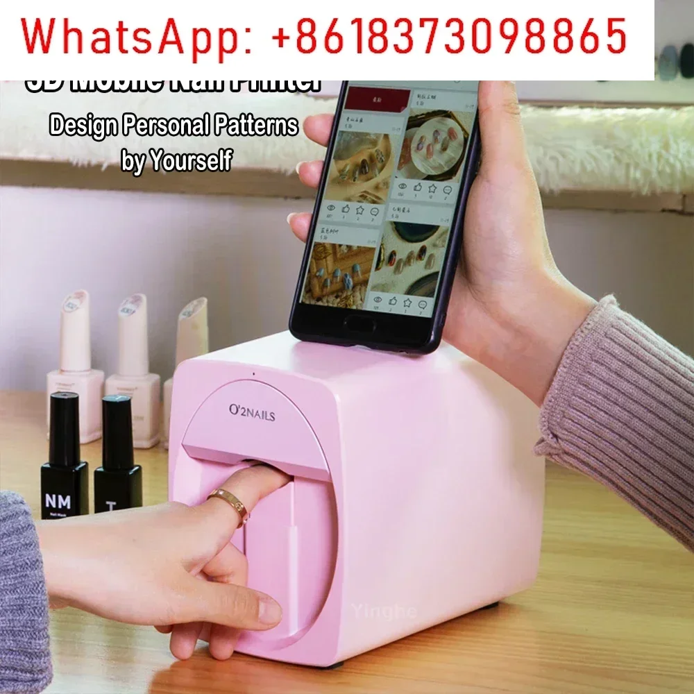 

3D Smart Nail Printer, Portable Mobile Nail Painting Machine, 2400DPI Printing Resolution, Support WiFi/DIY,for Home Nail