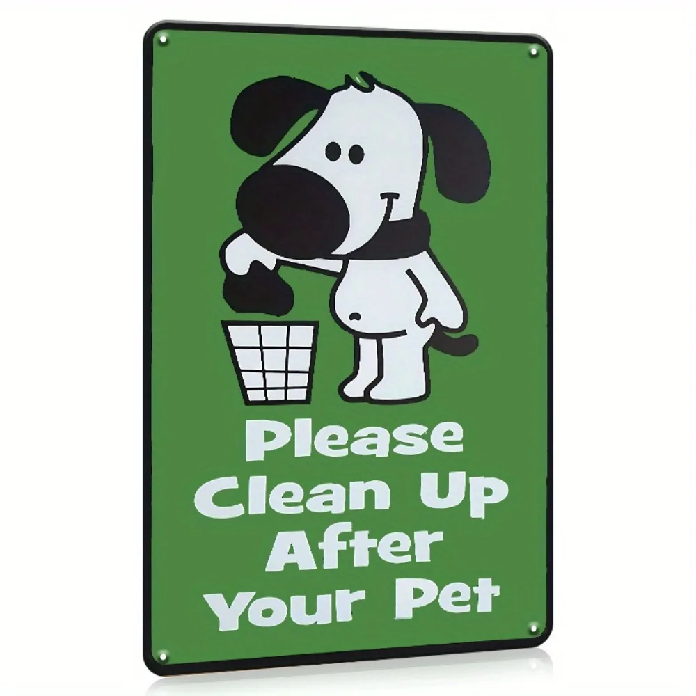 CIFBUY Funny Dog Poop Bag Sign Aluminum Wall Art Waterproof Durable Rustproof Metal Decor for Yard Garden Outdoor Indoor Pet