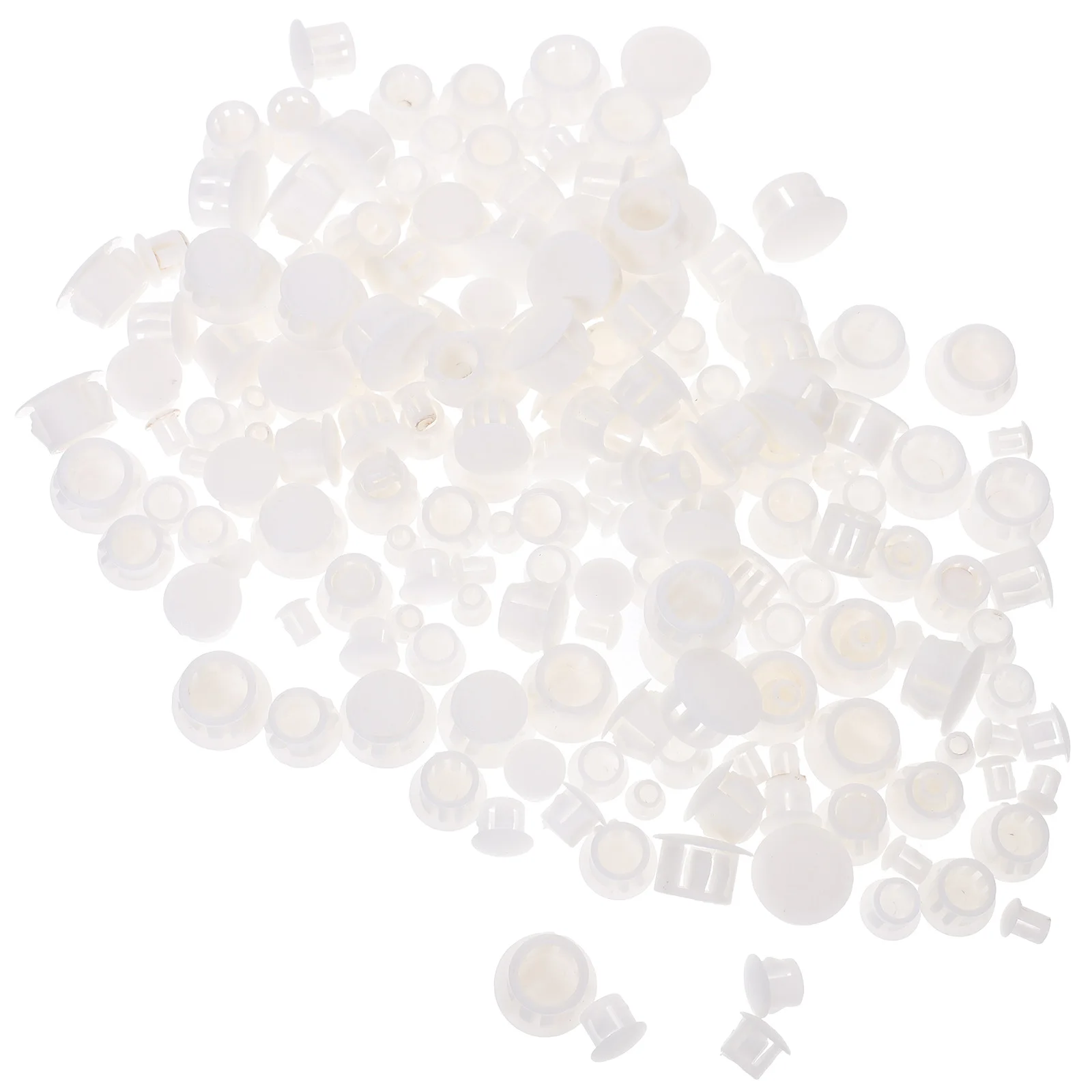 

200pcs Plastic Hole Plugs Decorative Cover Round White Small Size Shelf Screws Vibration Sealing Performance Fits Needs