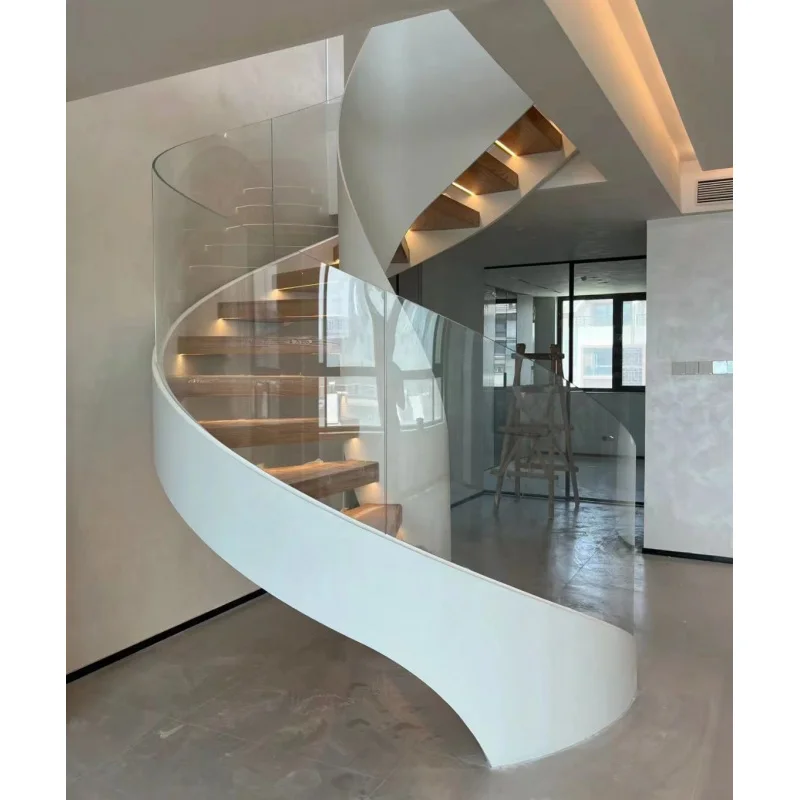 Custom.VIKO 2026 أعلى جودة الأبيض لائحة منحني الدرج الدرج LED الدرج داخلي