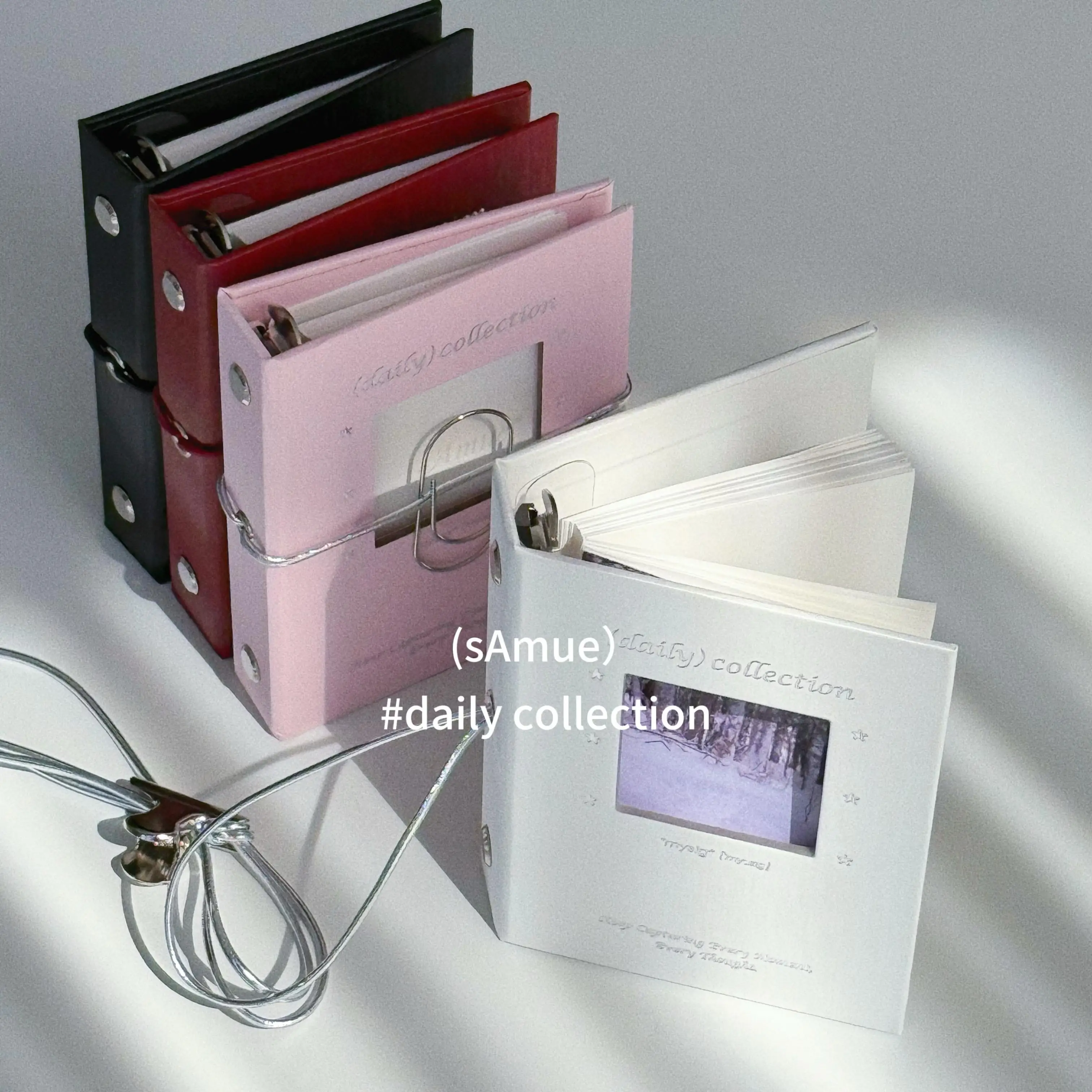 

M5 Binder with Elastic Band Window Photocard Collect Book Ring Notebook Card Holder Daily Collection Samue M5 다이어리 Korean 포카 바인더