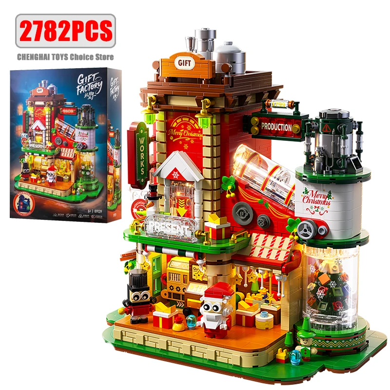 

2782 шт., рождественские подарки, MOC, строительные блоки, орнамент, сделай сам, строительные блокирующие заводские модели, развивающие кирпичи, игрушки для детей