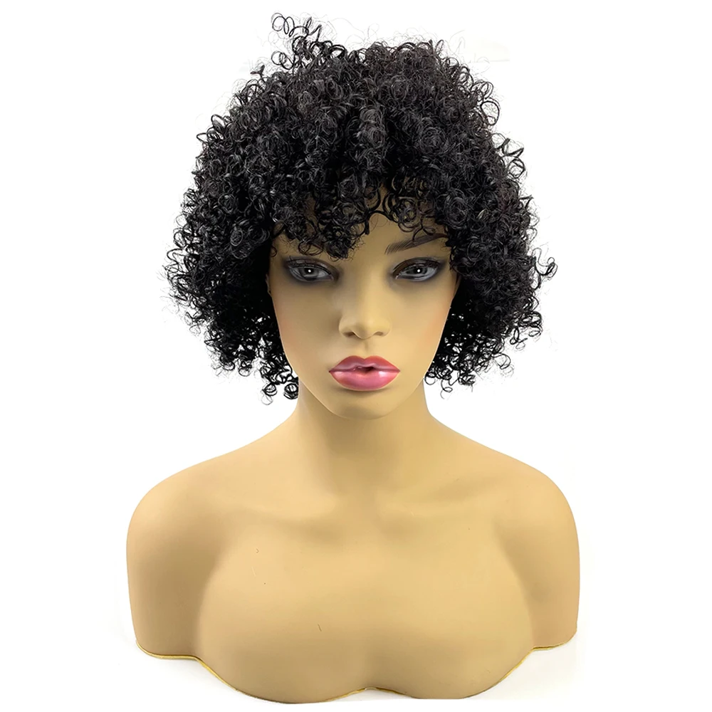 

Бразильский парик из натуральных волос Реми, полностью машинной работы, без кружевной основы, с кудрями Джерри, без клея