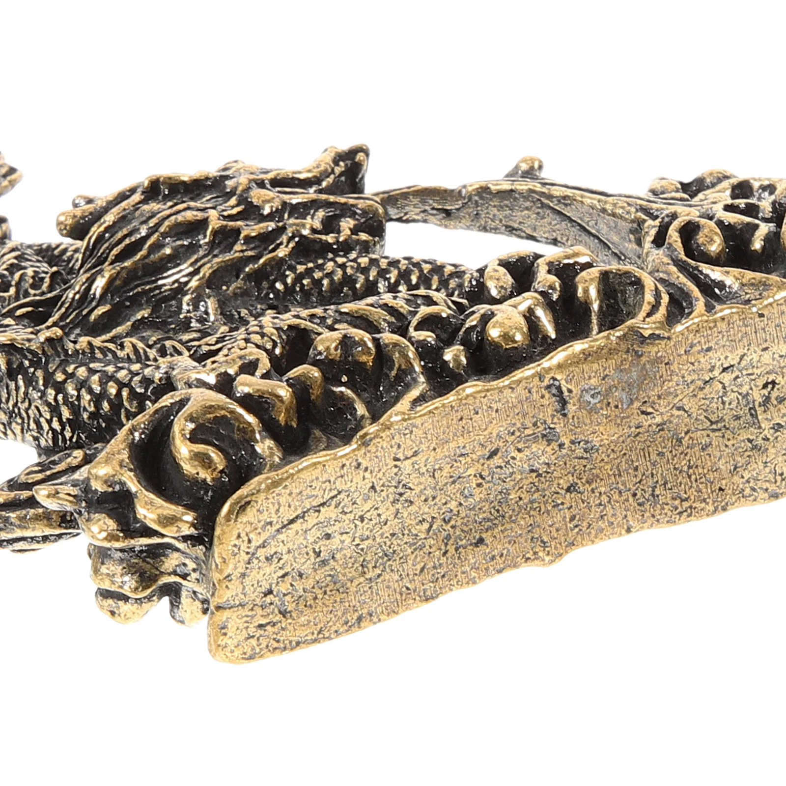 Elegant Dragon Shaped Ornament Vintage Metal Finish Desktop Decor for Office Home Interior Decoration Gift Idea