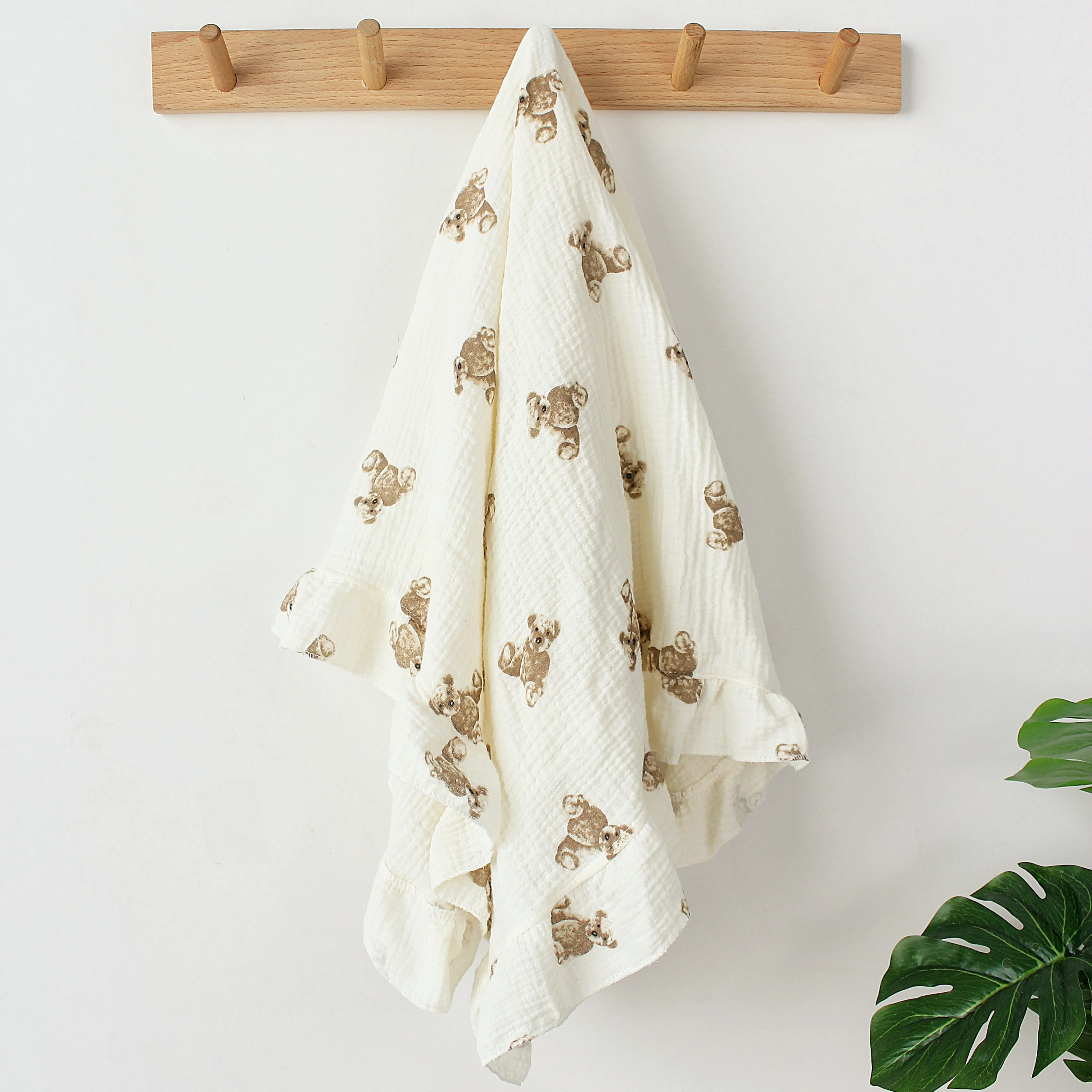 INS Ruffle Muslin Baby Swaddle Blankets for Newborn Infant Bedding Organic Wraps Baby Accessories Kids Receive Blanket Cotton