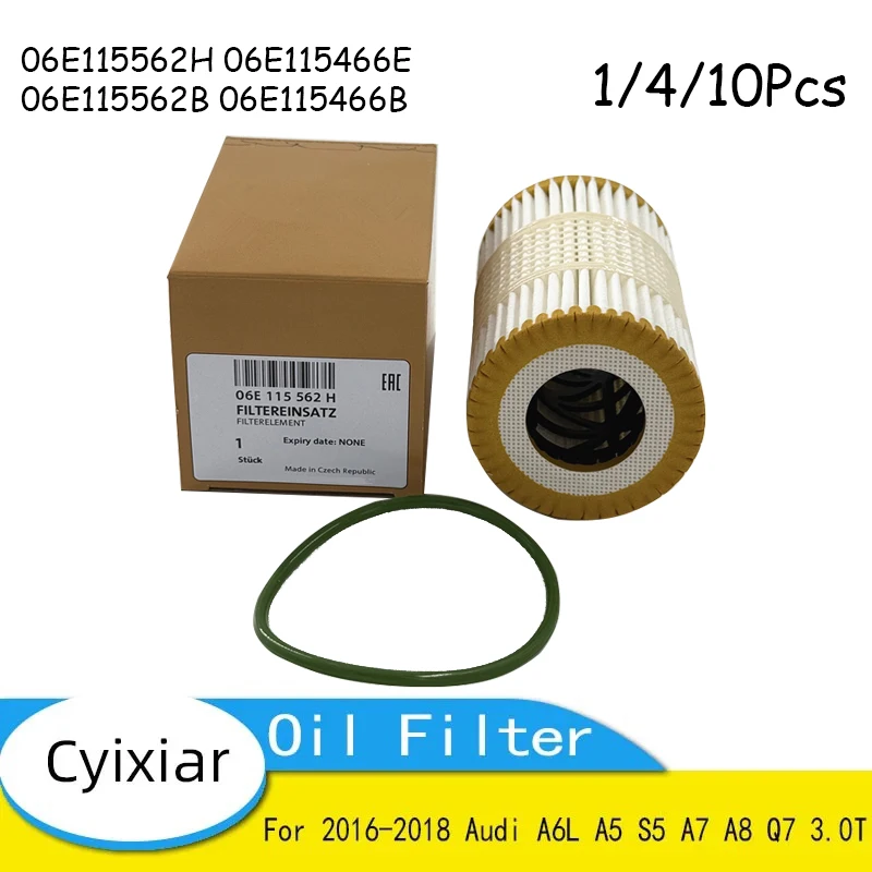 

Масляный фильтр для двигателя автомобиля, подходит для Audi A6L, A5, S5, A7, A8, Q7, 2016 T, OEM NO 06E115562H, 06E115466E, 06E115562B, 06E115466B
