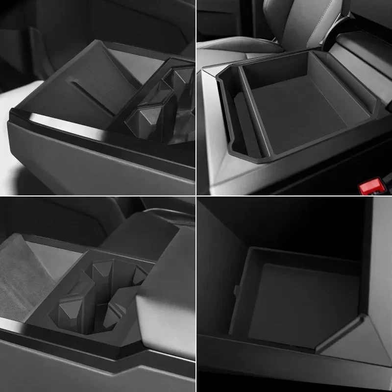 ل تسلا Cybertruck 2024 2025 2026 مركز التحكم مسند الذراع صندوق صندوق تخزين حامل الكأس اكسسوارات السيارات الداخلية المنظم ترتيب #3