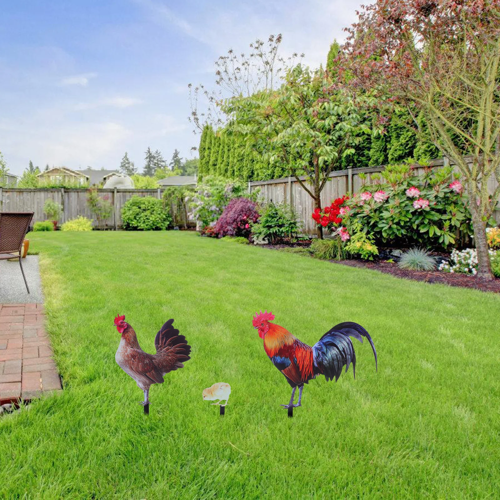 

1Set Garden Chicken Yard Sign Decorative Stake for Outdoor Lawn Decoration Backyard Adornment Acrylic Hen Insert