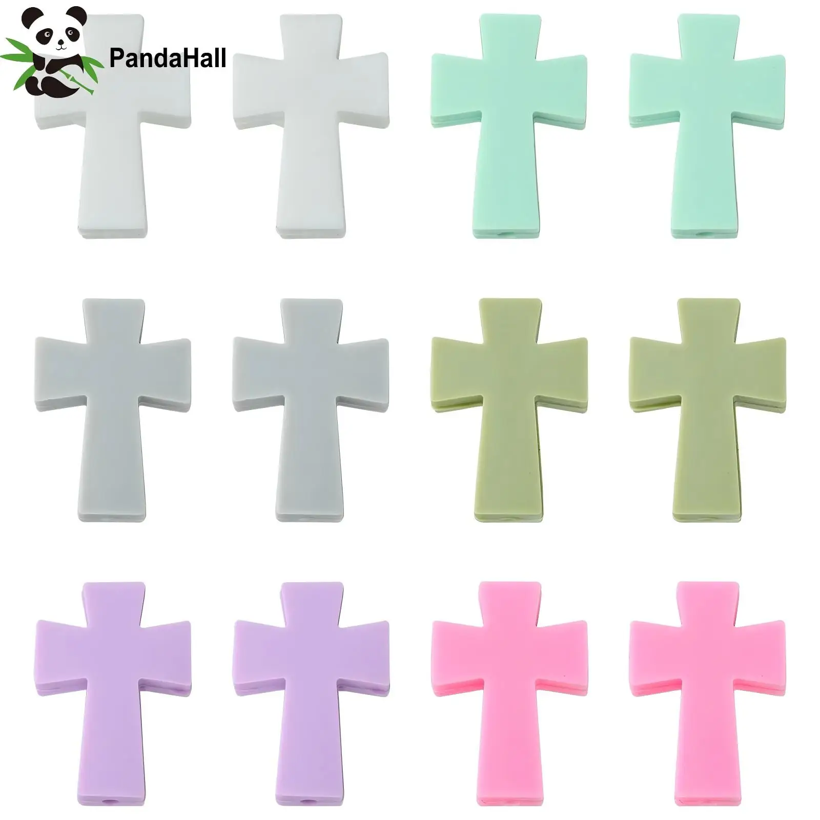

Pandahall 30Pcs 6 Colors Easter Cross Silicone Beads Religion Crucifix Holy Focal Beads for Jewelry Making Supplies