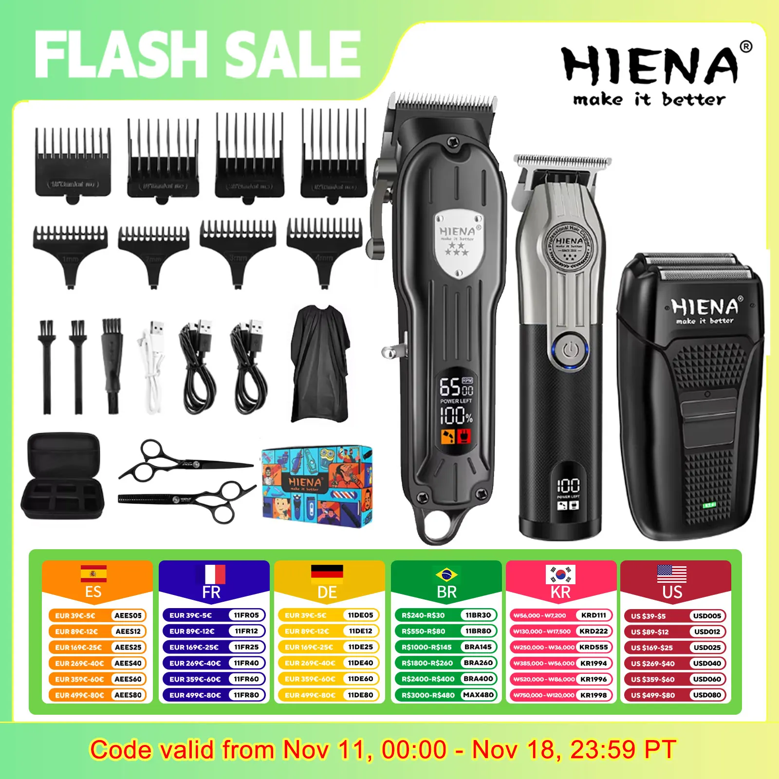 HIENA trimmer hair cutting machine man hair trimmers haircut machine for universal shaver andis men's barber machine tool set