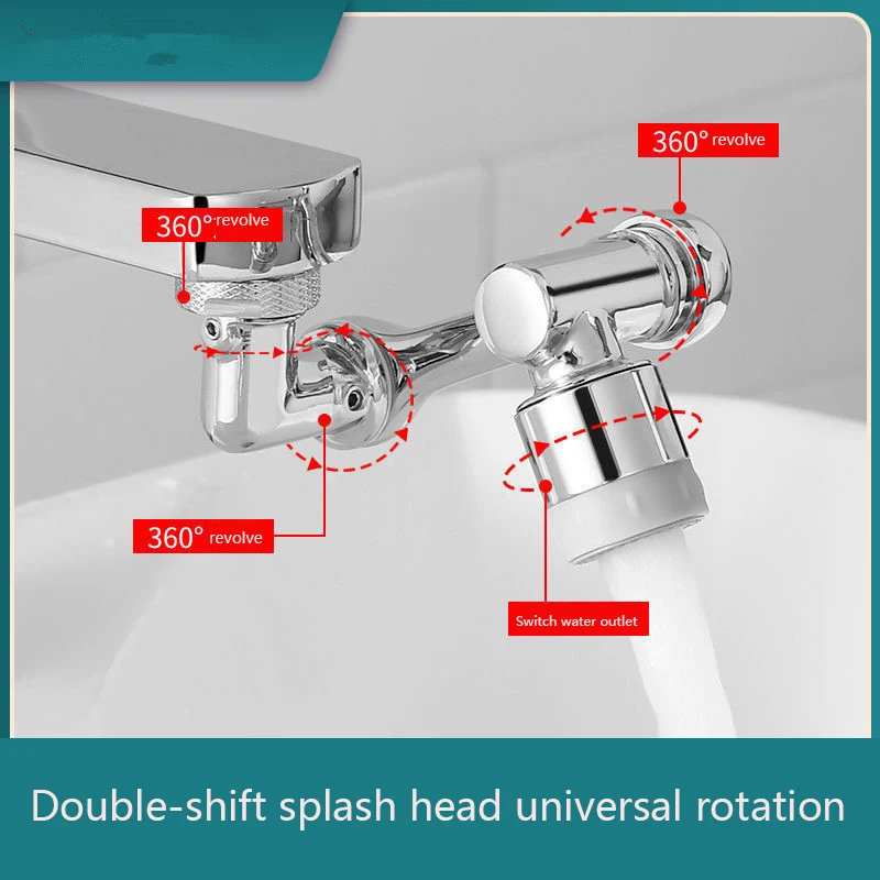 Washbasin universal mechanical arm kitchen rotatable toilet shampoo extended anti-splash, faucet