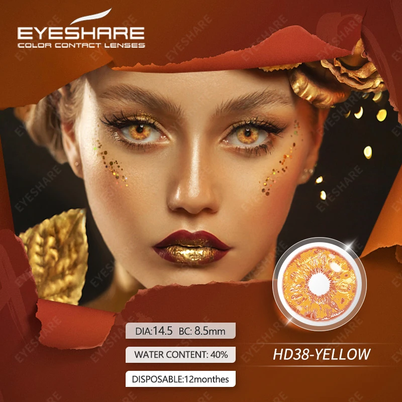 EYESHARE Halloween 2pcs Contact Lenses for Eyes Cosplay Anime Colored Lens Makeup Beauty Contact Lenses Eye Cosmetic Color Lens