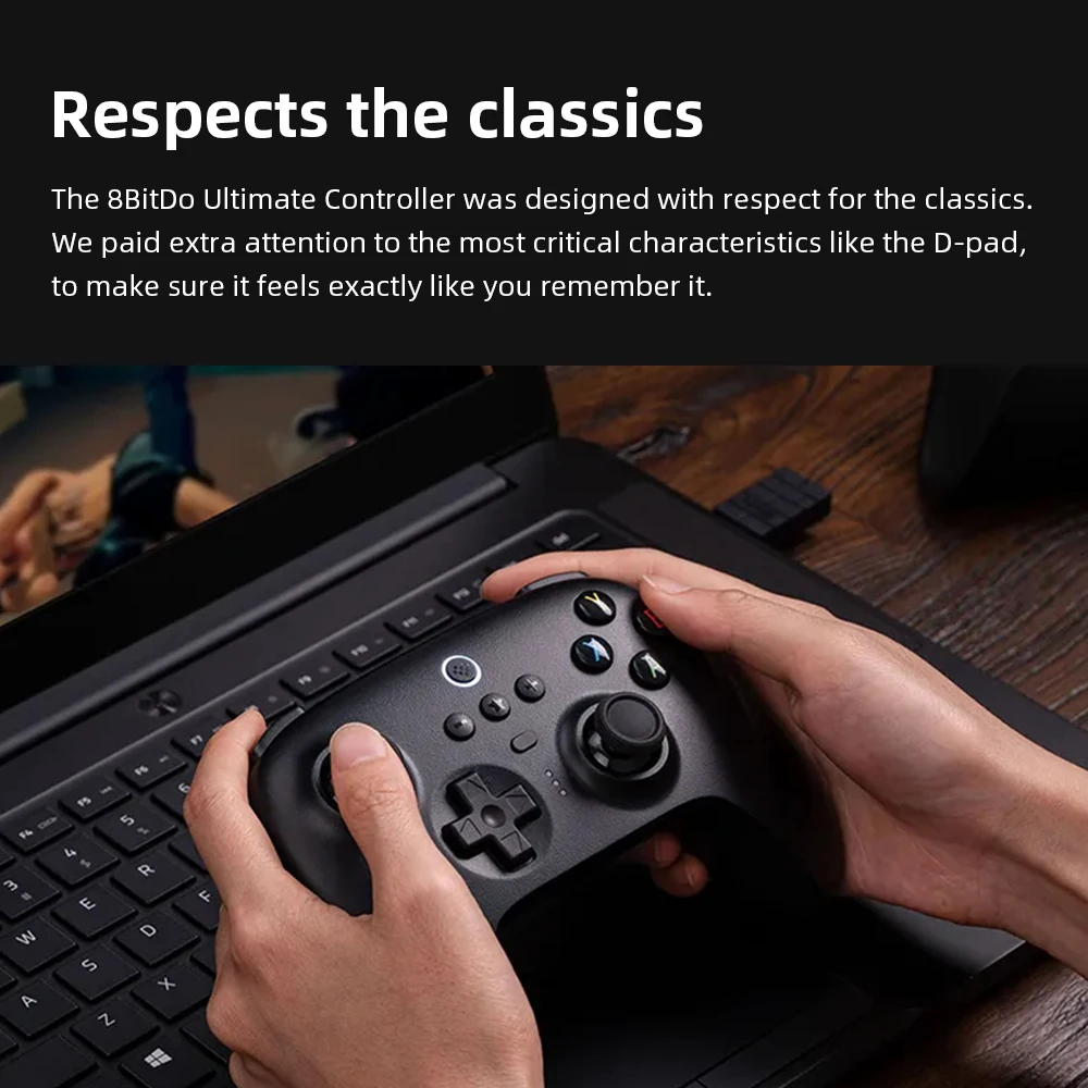 8BitDo New Ultimate 2.4G Wireless، تحديث عصا التحكم بتأثير القاعة، وحدة تحكم الألعاب للكمبيوتر الشخصي، Windows Steam Deck، Android iPhone