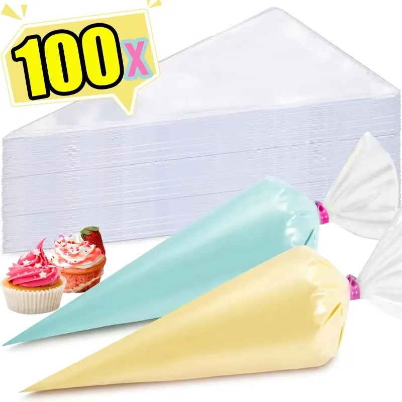 

100pcs Disposable Pastry Bag Cake Cream Icing Piping Bags For Cake Dessert Cookies Decorating Tools Kitchen Baking Accessories