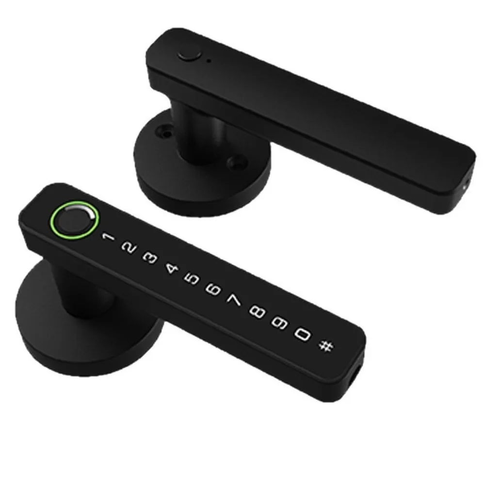 

6 in 1 Digital Door Lock Electronic Password with Fingerprint Key Card Smart Door Lock Handle Bluetooth APP Remote Unlock