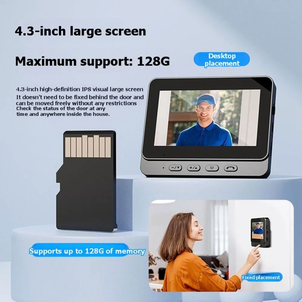 USER FRIENDLY-Wireless Doorbell Camera With Monitor Smart Video Doorbell System 2-Way Audio Home Security Intercom Kit A