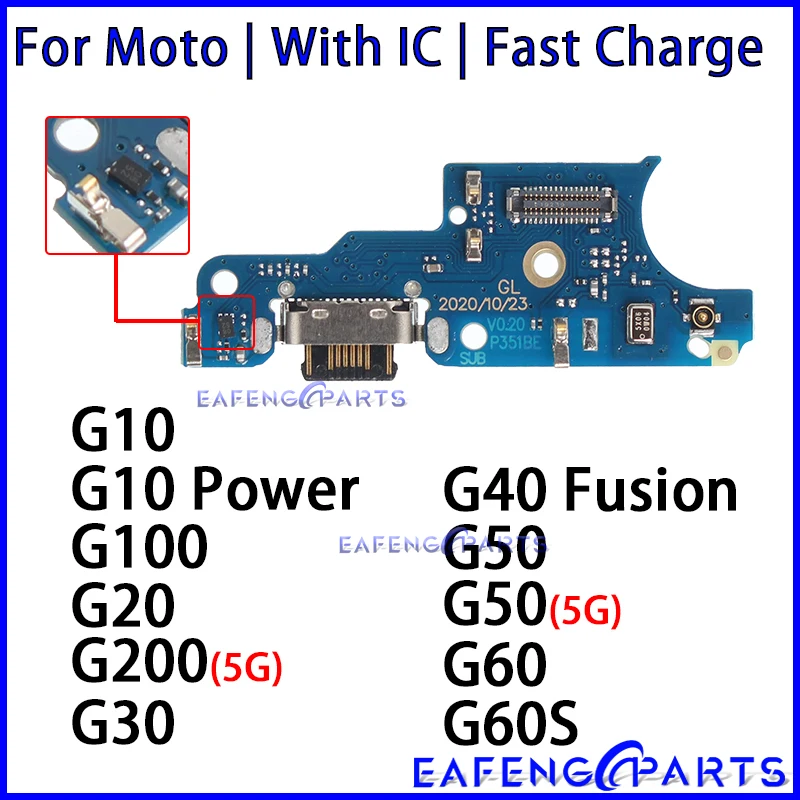 

Usb Dock Charger Port for Motorola Moto G40 Fusion G50 G60 G60S 5G G100 G200 G10 Power G20 G30 Charging Board Module