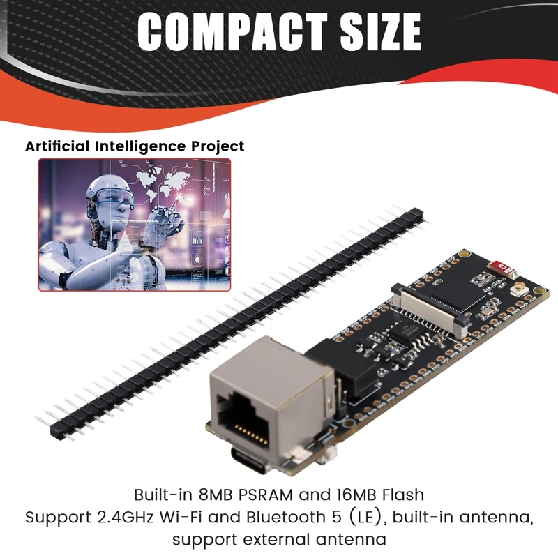ESP32-S3 ETH Cam Ethernet Development Board Supports Wi-Fi, Bluetooth And Ethernet Communications For Raspberry Pi Pico