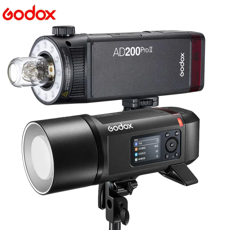 

Godox AD200Pro II AD400Pro II AD600Pro II Уличная вспышка TTL HSS со встроенной беспроводной системой X 2,4G для студии