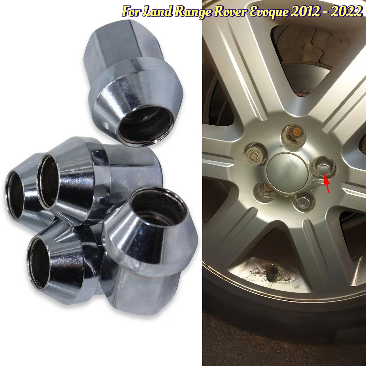 5Pcs Car Wheel Lug Nuts Alloy For Land Range Rover Evoque 2012 - 2018 2019 2020 2021 2022 LR001381 Fix Replacement Accessories