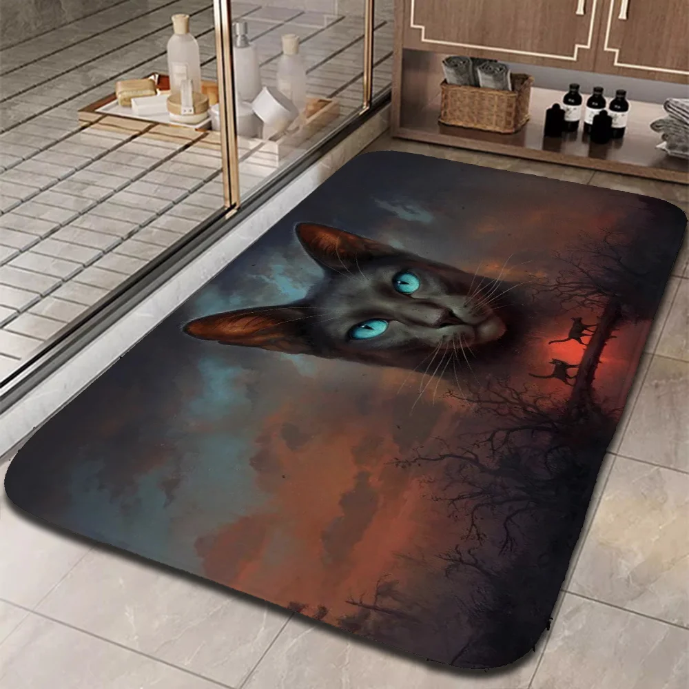 Bath Mat Warriors Cats Bedroom Carpet for Kitchen Carpets for Bed Room Decor Floor Noise Mat Doormat Entrance Door Home Custom