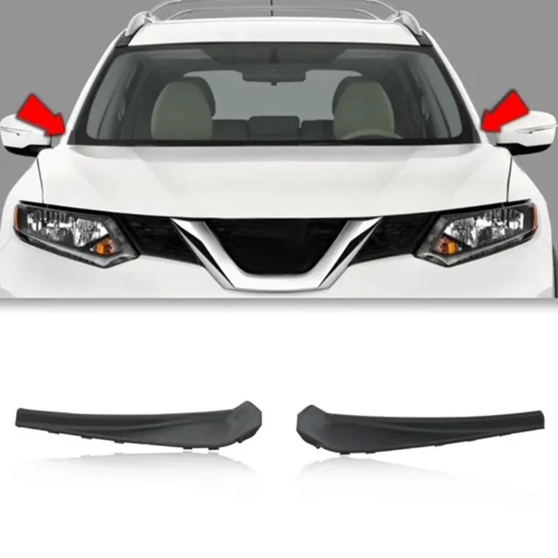 2PCS Windshield Wiper Cowl Extension Trims For Nissan For Rogue 2014-20 Parts 66895-4CL0A 66895-4BA1A 66894-4CL0A 66894-4BA1A