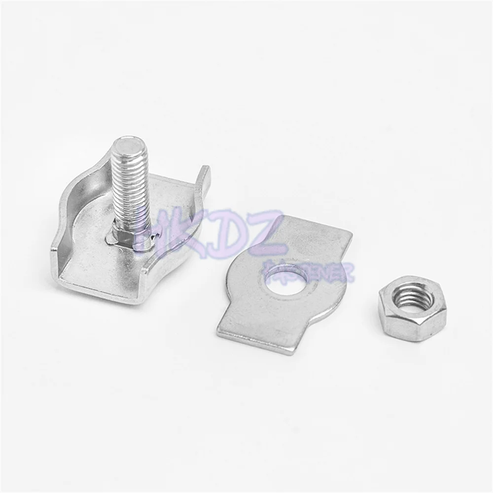 304# Stainless Steel Wire Rope Double Clip Single Clip Cable Dual Chuck Lock Clamp Fastener Caliper Size M2 to M10