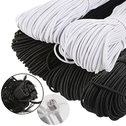 5/10M Heavy Stretch Elastic Band Round Sewing Elastic Cord Premium White/Black Rubber String for Garment DIY Sewing Accessories