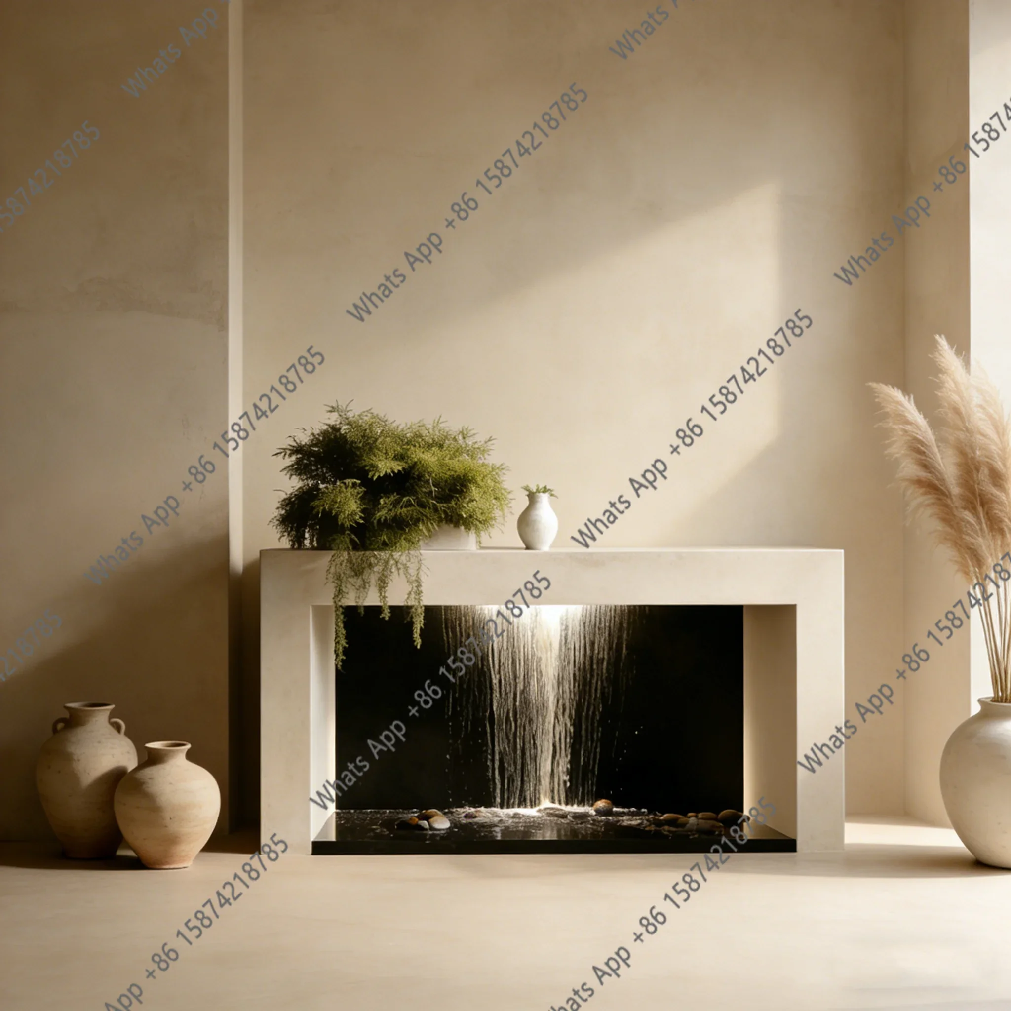 Jo Italian Minimalist Entrance Cabinet Countertop Waterfall Decoration Modern High-end Creative Water Feature Entrance Platform