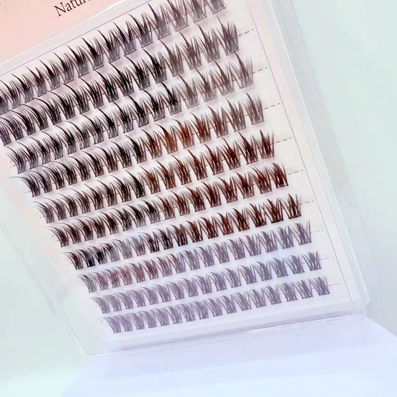 Pestañas postizas con segmento estilo oreja de trigo de 10 filas, pestañas postizas naturales de uso diario, grupos de pestañas de 160 piezas para extensión de pestañas