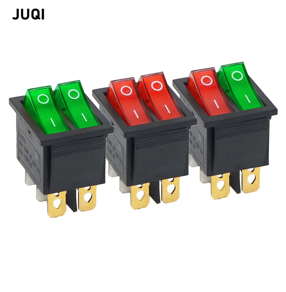 1PCS KCD8 Double row ship type switch 6PIN 16A 250V 20A 125V Double Light Switch Switch Waterproof ON-OFF 2 Position Power Switc