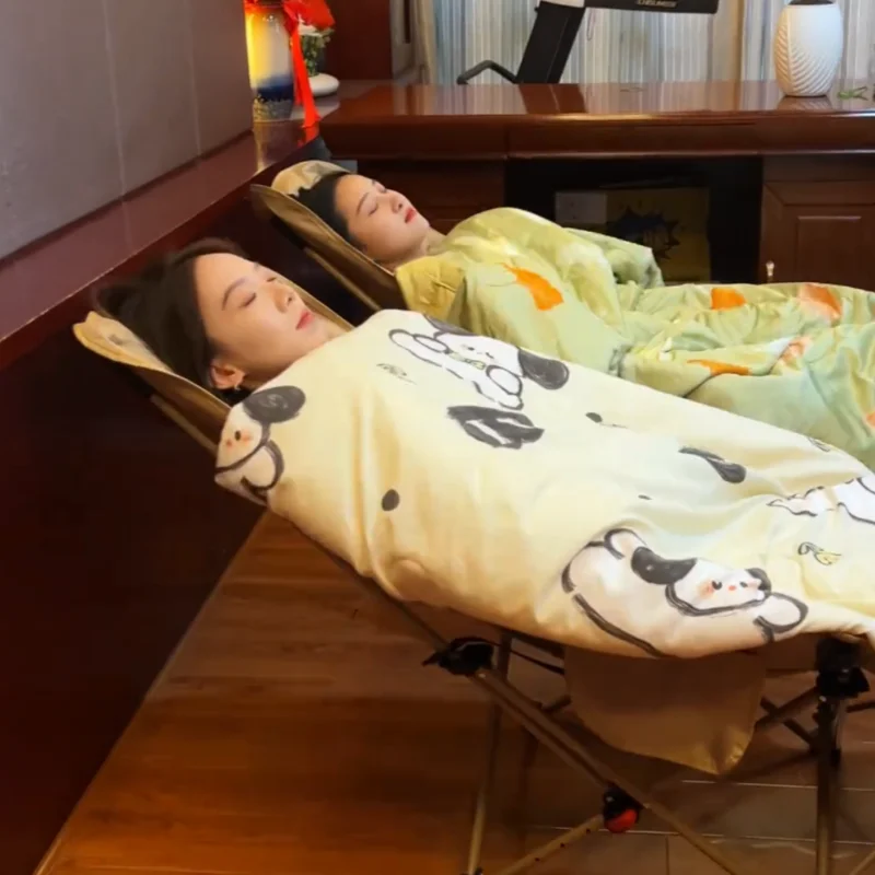 

Thiened Cotton Portable Ultra-Light Cam Chair Beach Lounger Foldable Outdoor Relaxation Furniture for Nap Breaks