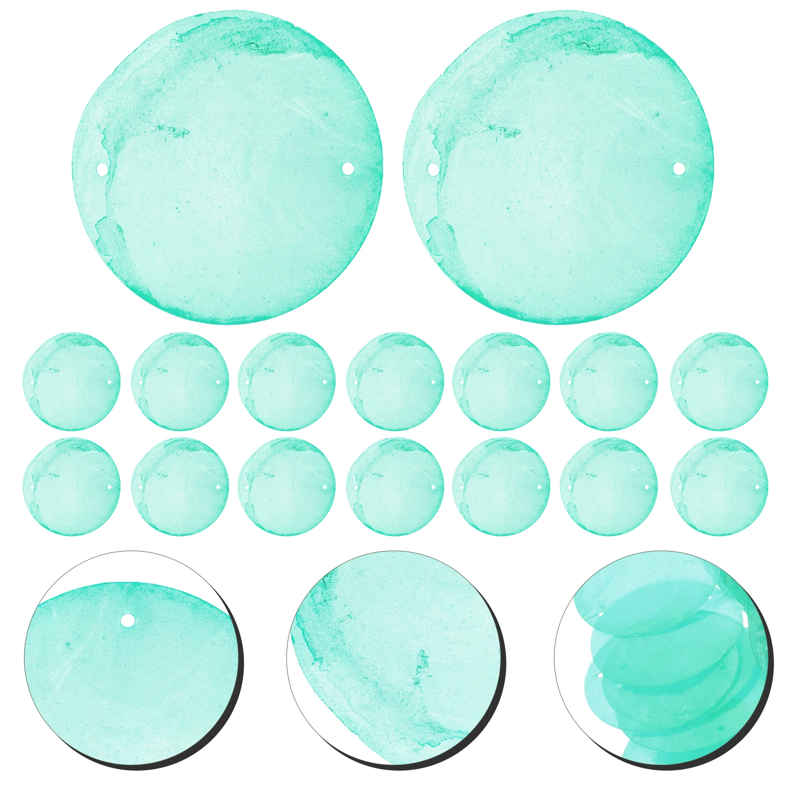 

100 Pcs Shell Slices Making Hang Discs Sea Shells Round with Holes Charm Jewelry Decorations Earrings Travel