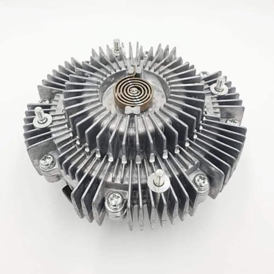 Fan Clutch for ISUZU NPR NPR-HD NQR 4HE1 4.8L 98-04, heavy-duty aluminum housing, black finish, thermal-responsive engagement f
