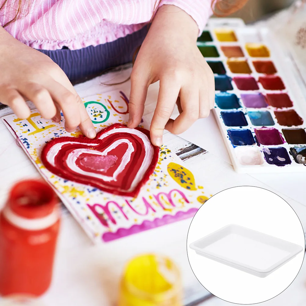 

4pcs Food Plastic Trays Kids Art Painting Experiment Plastic School Painting Experiment Tray Organizer Storage School Craft