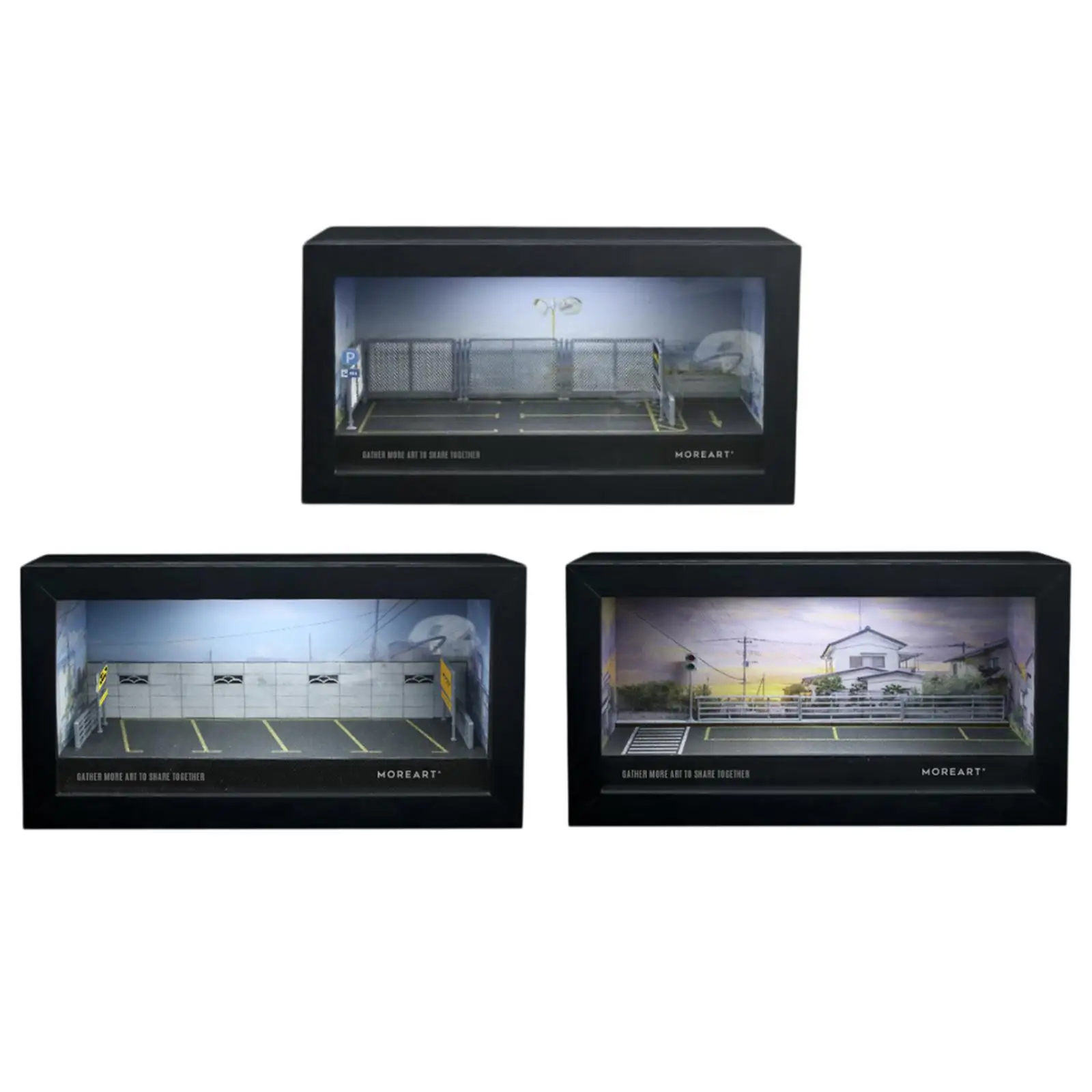 1:64 موقف السيارات عرض صندوق تخزين الحماية تحتاج إلى تجميع العرض #2