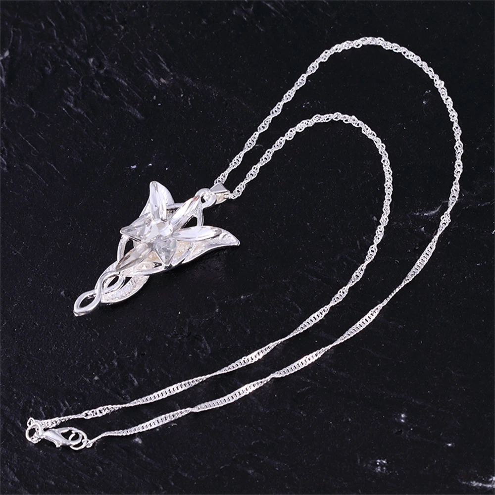موضة Arwen Evenstar قلادة الجان الأميرة كريستال مكعب زركونيا حجر قلادة مجوهرات للنساء هدايا
