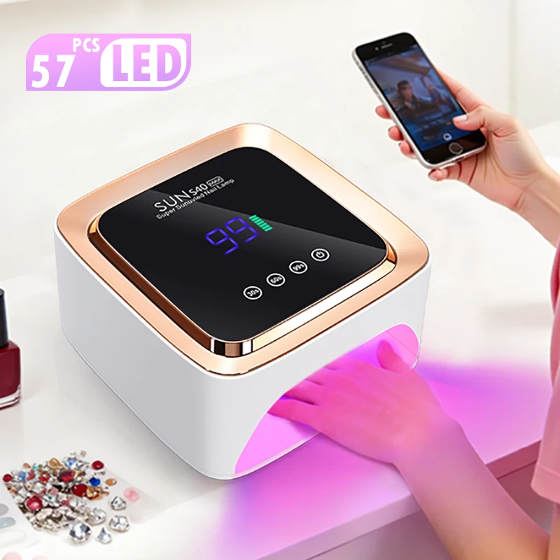 DianaBeauty مصباح أظافر بالأشعة فوق البنفسجية 57 مصباح LED مجفف أظافر لاسلكي قابل لإعادة الشحن مع 3 إعدادات للمؤقت ومصباح الأشعة فوق البنفسجية بشاشة لمس كبيرة للأظافر #1