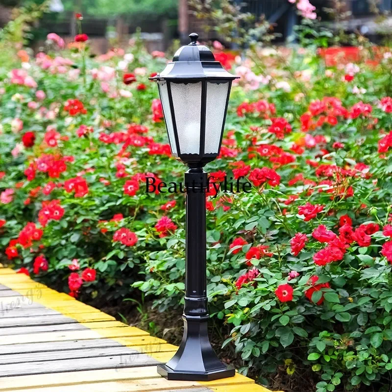 HR European outdoor waterproof single-head garden lamp street lamp garden lawn grass floor lamp high pole landscape