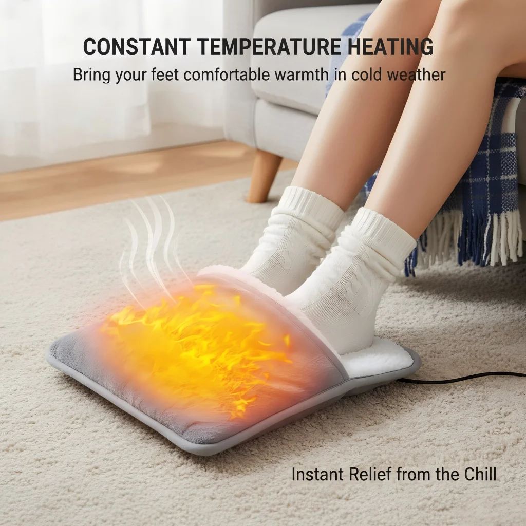 

Электрический USB-грелка-коврик для ног: мягкий плюшевый, моющийся, для дома, для улучшения сна, зимний